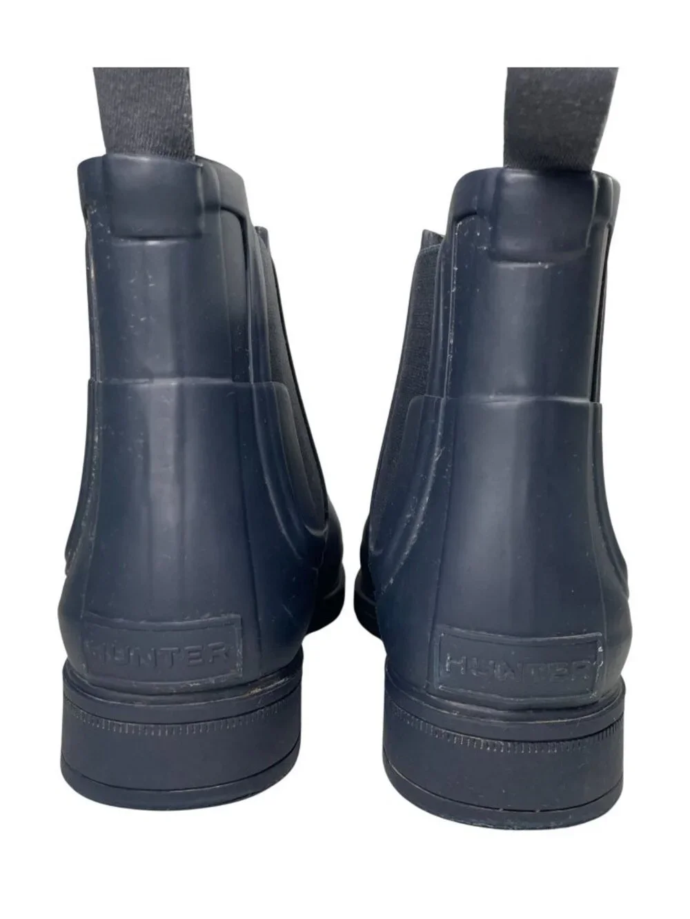 Hunter Mens Original Chelsea Ankle Boots 9 Dark Navy Pull On Bootie Waterproof